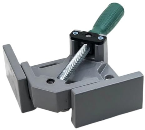 WANGZEYU vinkelspännare 90 graders klämma, aluminiumlegering, 90 graders hörnklämma, ett handtag, justerbar vridbar käke för svetsning av träbearbetning fotoram hörnklämma