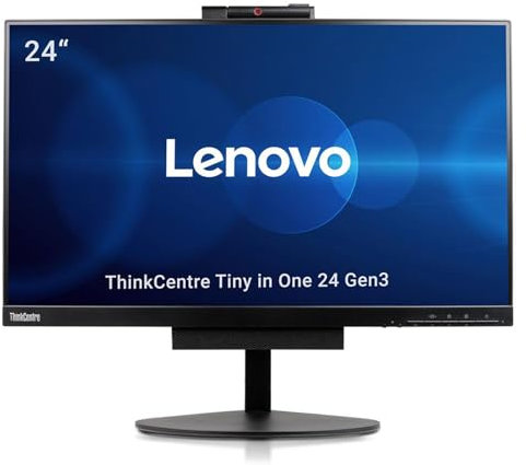 Lenovo All-in-One-PC ThinkCentre Tiny In One 24 Gen3, Bildschirm 24 Zoll Full HD, Prozessor Core Intel i5 – 8400T, RAM 8 GB SSD, Festplatte 256 GB, Win 11 Pro (generalüberholt)