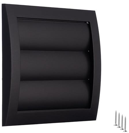TURvent Cubierta de ventilación exterior para secadora de 4 pulgadas – Ventilación de aire de plástico ABS HVAC para pared exterior – Rejilla de escape de ventilación antracita con rejillas