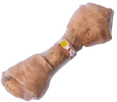 Huesos masticables Premium para Todos los Perros: Snack masticable de Piel de Ternera para el Cuidado Dental y el Entretenimiento (L/15,2-17,7, Mantequilla de Cacahuete)