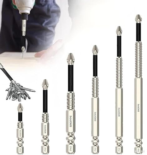 Magfixer High-Magnetic Screwdriver, High Magnetic Drill Bit Set, K5 Impact Resistant Non Slip Bit, 25-150mm Universal Anti-Slip Bits for Electric/Manual Screwdrivers