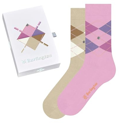 Burlington Basic Gift Box W So cotone fantasia lot de 2 paires, Calzini Donna, Multicolore Sortiment 0069, 36-41