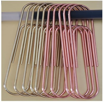 10-pack jumbo-pappersklämmor – 10 cm gigantiska dekorativa pappersklämmor i metall, överdimensionerat bokmärke för kontor, skola, söta skrivbordstillbehör, genomskinlig låda (guld, roséguld)