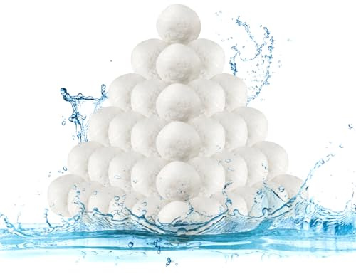 1.76 Lbs Pool Filter Balls for Sand Filter Pump - Reusable Eco-Friendly Filter Media, Replaces 55 Lbs of Filter Sand for Improved Water Clarity, for Swimming Pools & Filter Pumps