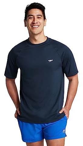 Speedo Men's Uv Swim Shirt Short-Sleeve Loose Fit Easy Tee
