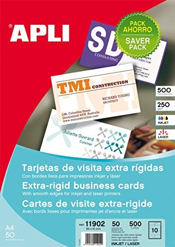 APLI 11902 Blister Imprimir Tarjetas Visita Rigida, 50H