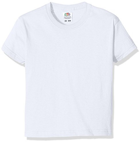 Fruit of the Loom Kids Iconic T-Shirt Größe 104-164 (1er/5er Pack), Farbe:Weiß, Größe:140