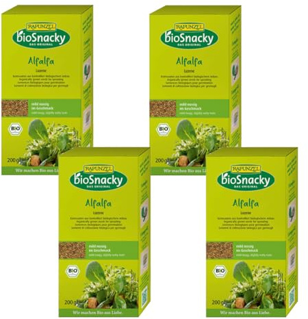 Rapunzel - Alfalfa Luzerne bioSnacky - 200 g - 4er Pack