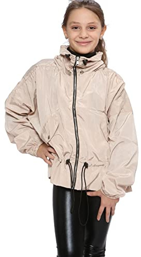 A2Z 4 Kids Girls Windbreaker Shower Proof Windproof Coat Stylish - Windbreaker 733 Stone 13