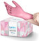 Pink Nitrile Disposable Gloves Medium, 50 Count - Esthetician, Nail Tech, Microblading, Hair Dye & Stylist, Salon, Cleaning Gloves - Latex Free Gloves