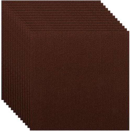 YAYODS 30Pcs Brown Carpet Tiles, 30 x 30cm Self Adhesive Carpet Tiles, Anti-Slip Hardwearing Square Carpet Flooring Tiles, Easy to Peel and Stick Carpet Floor Covering for Office Living Room Bedroom