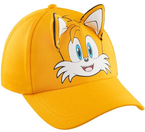 Sonic The Hedgehog Gorra Niño Shadow Knuckles Tails Gorro con Visera Gorras Beisbol Sombrero Verano para Infantiles Regalo Gamer (Amarillo Tails)