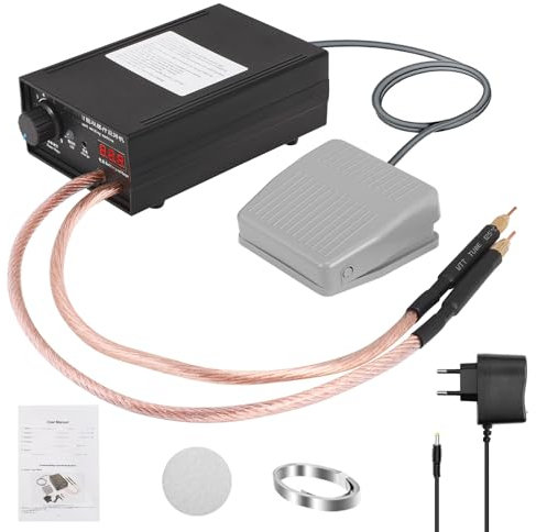 8000W Soldador por Puntos, Soldador de Puntos Portátil para Batería con 10-90 Engranajes Salida de Pulso Dual para Lámina de Níquel 0,1-0,3mm para 18650 batería soldadura por puntos set