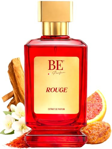 BE PARFUM Rouge Extrait de Parfum für Damen & Herren – süß-holzig, warm, elegant & langanhaltend – mit Jasmin, Blutorange, Safran, Ambra, Bittermandel, Zedernholz – hoher Duftölanteil – 100 ml