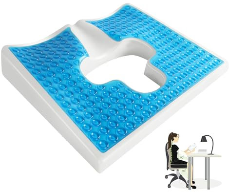 Cojín para úlceras de cama para glúteos, diseño triangular de apertura en forma de T, cojín de asiento de espuma viscoelástica de gel, cojín antidecúbito para ancianos, postrados en cama
