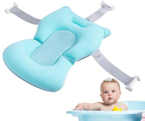 Cojín De Baño Para Bebé, Alfombrilla Antideslizante Para Bebé, Accesorios Para Cuidado Del Bebés Con Hebillas Y 3 Cinturones De Seguridad, Para Hogar Y Viajes