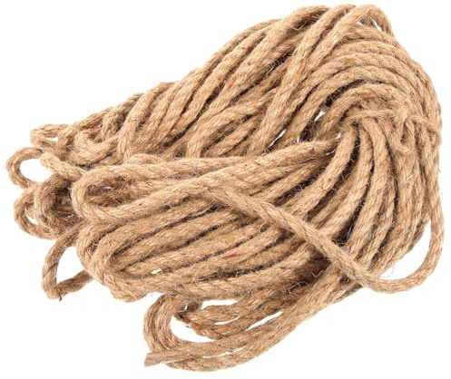 FOYTOKI Cuerda de Yute Natural 6 Mm Gruesa, 20 M Rollo para Jardinería y Embalaje, Resistente Corrosión, Cuerda Tejida a Mano para Uso Agrícola y Manualidades