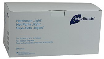 Meditrade Light Fixierhöschen für Inkontinenzeinlagen – latexfrei, waschbar, trocknergeeignet, mit Größenkennzeichnung – Groß – 50 Stück