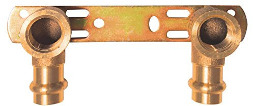 Cornat Press-Montageeinheit für Eckventile und Wandarmaturen, 2 Innengewinde, 2 Muffen, A 15 mm, B 1/2Zoll IG, C 100 mm, 1 Stück, rotguss, T65761512B Bronze