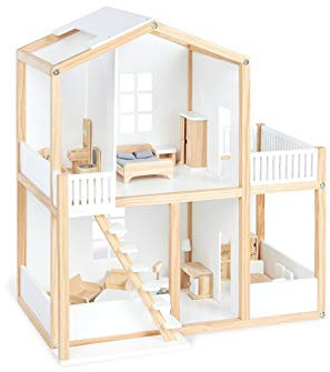 Pinolino Wickelkommode Riva extrabreit, inkl. abnehmbarem Wickelaufsatz, für Babys und Kleinkinder, aus weißem MDF und massiver Esche