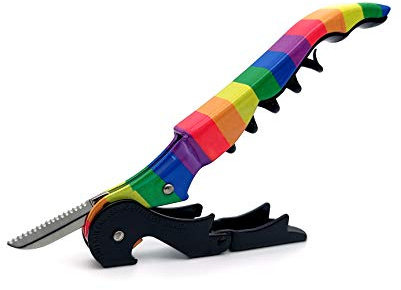 Pulltap's Genuine Pride LGBTI Waiter's Corkscrew – Double-Hinged Wine Key with Hinged Foil Cutter – Patented Design – Made in Spain – Pride LGBTI