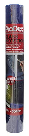 ProDec 20m x 600mm Glass Protector - Waterproof, Self-Adhesive Film Protection For Glass and Glazed Surfaces Against Paint Splashes & Flicks, Dirt & Dust, No Residue When Peeled