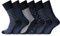 Diabetic Socks Mens 6 Pairs – Mens Cotton Socks Gentle Grip Non Elastic Sock for swollen feet | Smooth Toe Seem | Non Elastic Cuff | 6-11 one size UK (Navy Patterned 6 Pairs)