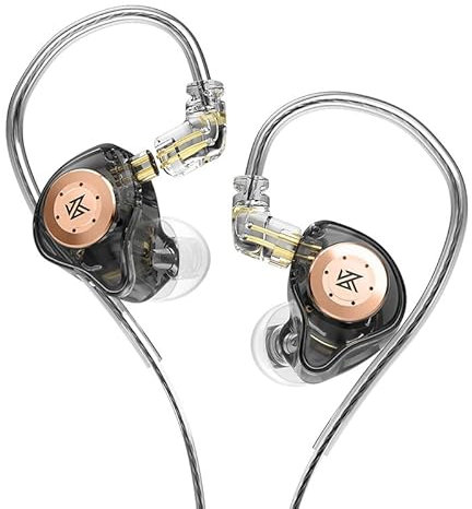 KZ EDX Pro Monitor intrauditivo, Unidad dinámica magnética Dual de 10 mm Auriculares de Alta fidelidad de Baja frecuencia con Cable de diseño Desmontable de 0,75 mm y 2 Pines (Negro, sin micrófono)