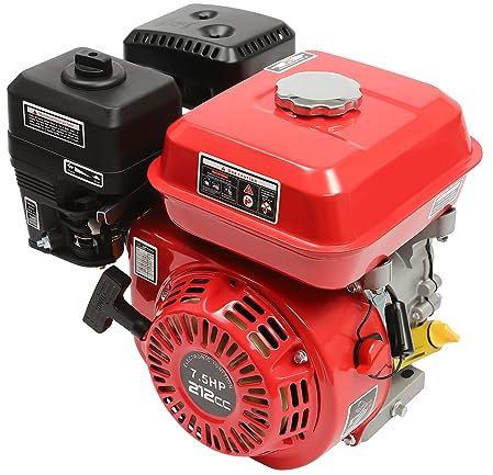 Loobiiny Generador de corriente de gasolina de 4 tiempos, motor industrial, motor de emergencia, 4 kW, potencia máxima con silenciador, depósito de 3,6 litros
