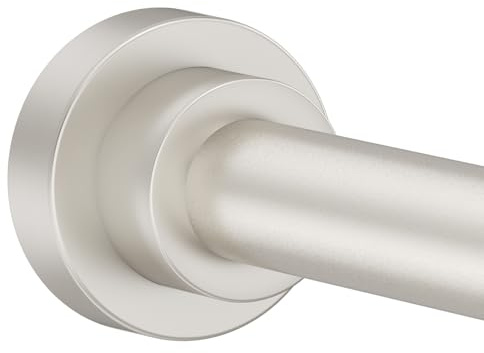 Shower Curtain Rod 31-68 in Adjustable Curtain Rod No Drilling Tension Shower Rod Stainless Steel for Door Curtain Closet RV, Nickel