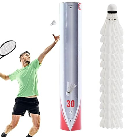 Sirseon Volanti da Badminton Piume d',Volanti da Badminton | 12 Palline da Badminton Sportive con Piume d' | Palline da Badminton Sportive da Allenamento ad Alta velocità per
