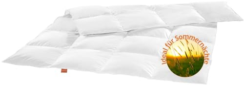 sleepling Ultra leichte Sommer Daunendecke Bettdecke 155x220 cm, Sommerdecke, Sommerbettdecke leicht, dünne Sommerdaunendecke Übergröße 155 x 220, Made in EU