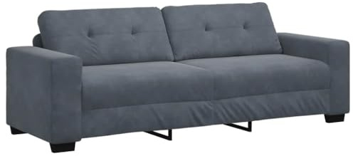 vidaXL 3-sitssoffa mörkgrå 220x78x80 cm sammet