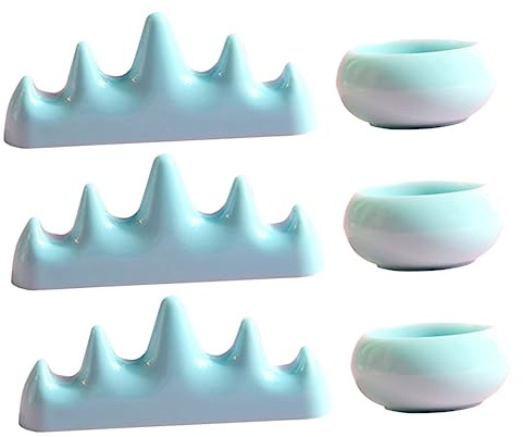 MOTHNUR Set de Pots de Lavage pour Pinceaux Ongles avec Support Porte-pinceaux Manucure et Organisateur pour Nail Art Matériau Résistant et Facile à Nettoyer