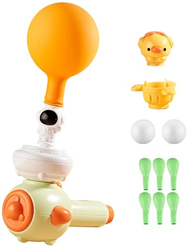 Suxdlan Juguete Montessori, 3 en 1, Bola de respiración Flotante interactiva, Silbato de Tubo de Burbuja para niños, Juguetes sensoriales Divertidos para niñas, niños, Familia