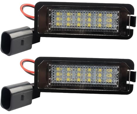2 Pièces LED Éclairage Plaque Immatriculation Auto pour VW Golf 4 5 6 MK4 MK5 MK6 Passat Polo CC Eos Scirocco,18 SMD LED Plaque Immatriculation,Sans Erreur,Éclairage de Plaque D'immatriculation Canbus