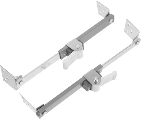 Hoement Support TV Mural Anti-basculement en Fer Argenté, Lot de 2 Pièces Plage Réglable de 14-20cm, Compatible Écrans Plats et Moniteurs LCD, Sécurité pour Garçon et Filles et Animaux