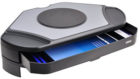 DESQ 1532 Monitorständer speziell entwickelt zum maximalen Ausnützung Eckbüros Erhöht den Monitor auf eine ergonomisch korrekte Höhe, Schwarz