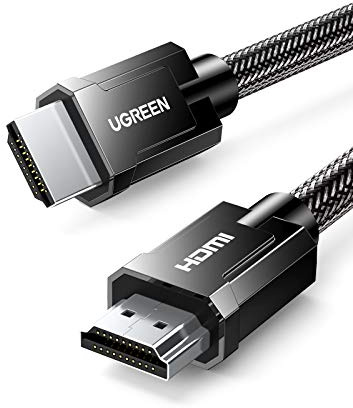 UGREEN Cable HDMI 2.1 8K@60Hz, Cable HDMI 4K@120Hz HDR Dinámico, 7860x4320P Ultra HD, 3D, Dolby Vision, eARC, Trenzado 48Gbps Ethernet Compatible con PS5/PS4/ PC/Xbox/HDTV/Monitor/Proyector (3 Metros)