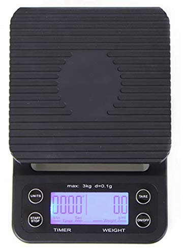 Chenzinan Digital Kitchen Scala elettronica a parete alimentari Bilancia 3kg / 0.1G Ultra Slim multifunzione facile da pulire Ampio display con vassoio e silicone Pad