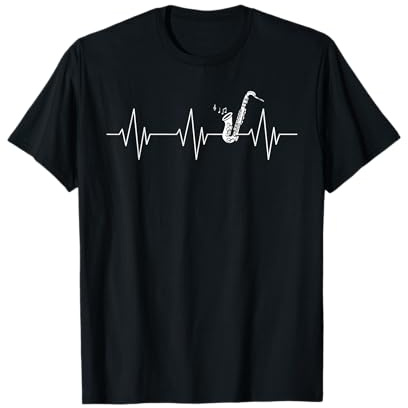 Saxophoniste Jazz Battement De Coeur Saxophone T-Shirt
