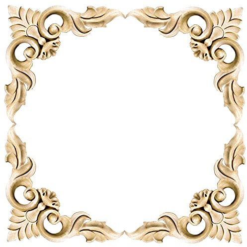 Pamtns Holz Ornament 4 Stück Holzornamente Holzornamente für Möbel Holzornamente Wand Ecke Holz Schnitzerei Ornament Holzornamente Möbel Appliques Möbel Appliques Ecke Onlay Applique