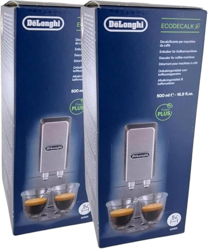 2 x Entkalker 500ml für DeLonghi 5513296041 SER3018 DLSC500 EcoDecalk für Kaffeemaschine Kaffeevollautomat