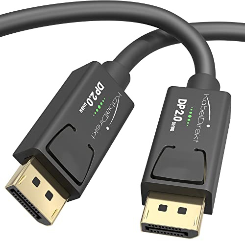 KabelDirekt – Cavo DisplayPort 8K 2.0 – 1 m – Cavo DP 2.0 con schermatura A.I.S. speciale per PC gaming/laptop gaming e risoluzioni 4K / 8K ad alta definizione o super veloci 144Hz, 240Hz o 360Hz