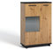 Design Möbel Schrank mit Vitrine Glasvitrine mit Schranken Vitrinenschrank Bücherschrank Aktenschrank Büroschrank Vitrine Schrank Bücherregal Standvitrine 90 x 140 x 40 cm