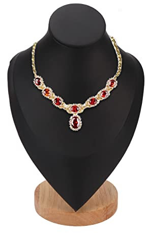 Présentoir de Collier de Buste de Bijoux, Chevalet de Bijoux en Cuir, Présentoir de Chaîne de Collier, Support de Tour de Buste, Support de Mannequin de Bijoux, Support de Bijoux