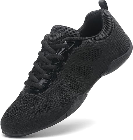 GlideMoves Cheer Shoes Girls Dance Training Team Competition Lady Tennis Tumbling Walk Sport Outdoor Youth Hip Hop Women Size 7.5 Men 6.5 Black 39