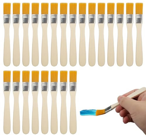 MytaYt 50 Stück Flachpinsel mit Holzgriff Malerpinsel Kleine Lasurpinsel Leicht und Langlebig Multifunktional Pinsel Set für DIY, Wandfarbe Lacke, Malerei, Kreidefarbe, Kunst Malerarbeiten