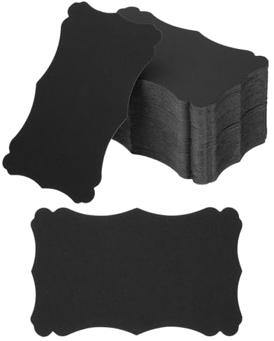 PATIKIL 7,6 cm x 12,7 cm tomma papper visitkort, 200-pack små index flashkort ord meddelande anteckningskort mini papper taggar spets för gör-det-själv-present, svart