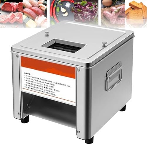 Máquina Comercial,Máquina cortadora de Carne Comercial Máquina cortadora de Carne eléctrica 850W Cortadora de Carne Cuchilla Restaurante Cortadora de Alimentos Acero Inoxidable par